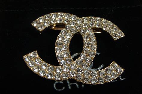 rhinestone chanel logo knock off brooch pin|Chanel pin brooch.